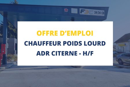 Offre emploi Chauffeur PL Citerne